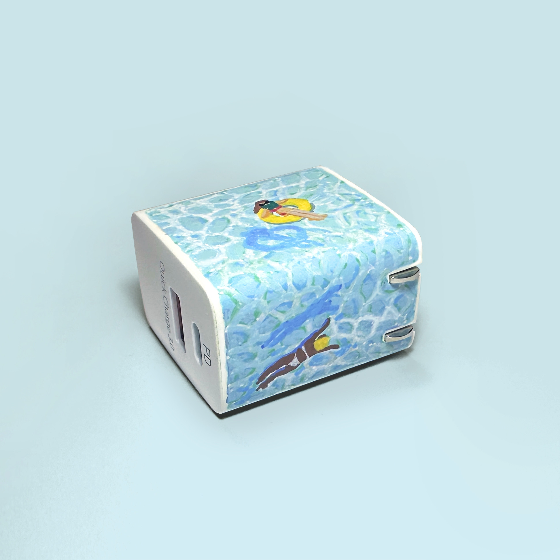 【2面】一点物プレゼント・アート・アクリル原画・世界に一つ・オーダーメイド・名入れ・充電器