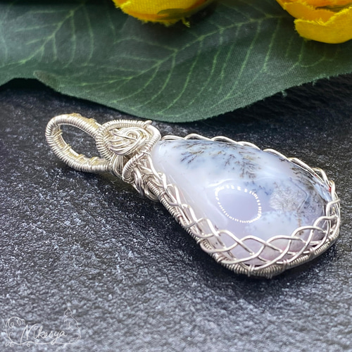 森の囁き」デンドライトオパールのペンダントトップ【Silver999