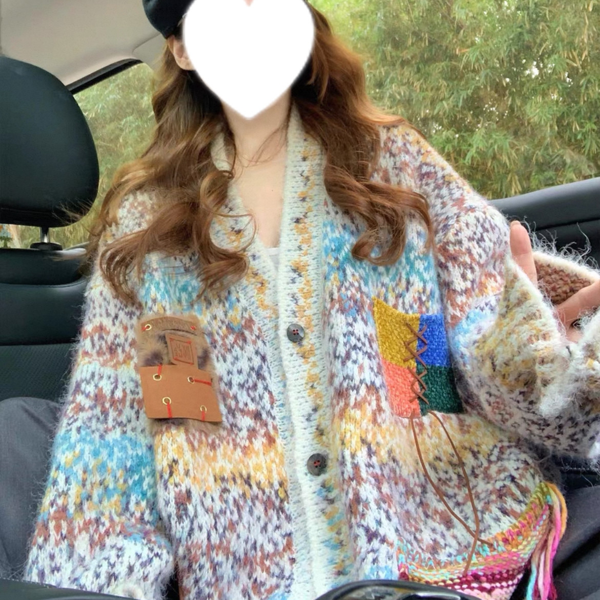 手編みニットカーディガン、大人が着たいお洒落なカーディガン、前開きニットセーター、防寒対策、秋冬ニットコート、厚手、犬