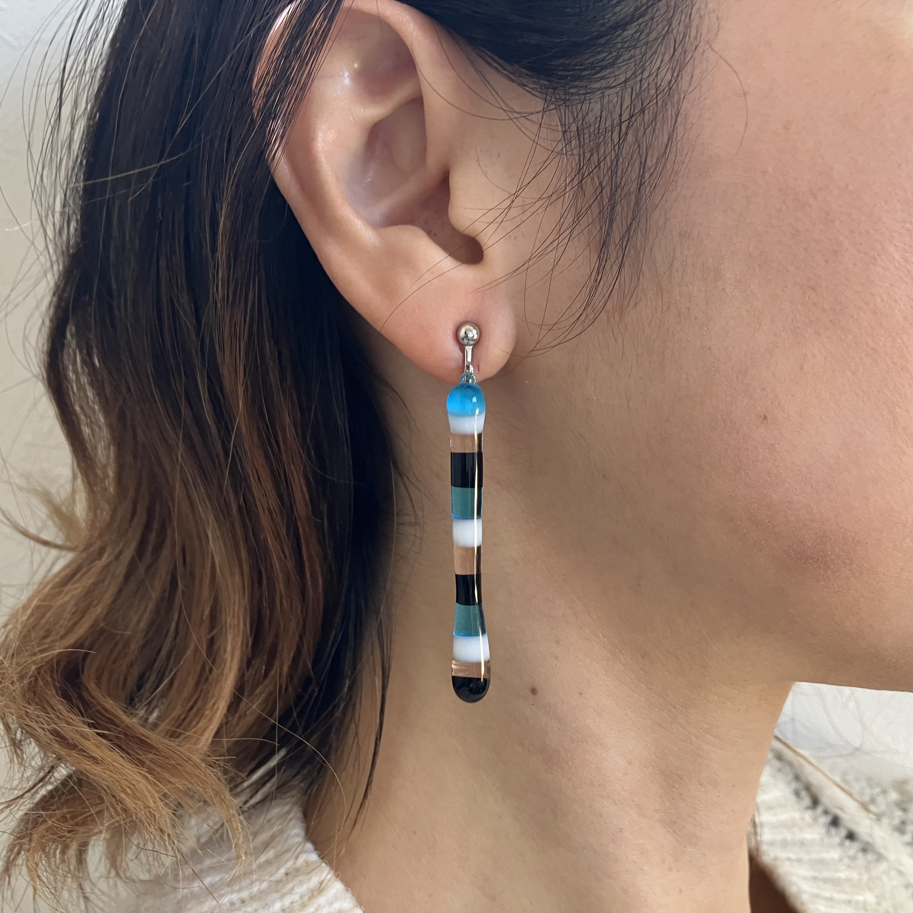 ガラスのピアス、イヤリング　金属アレルギー対応