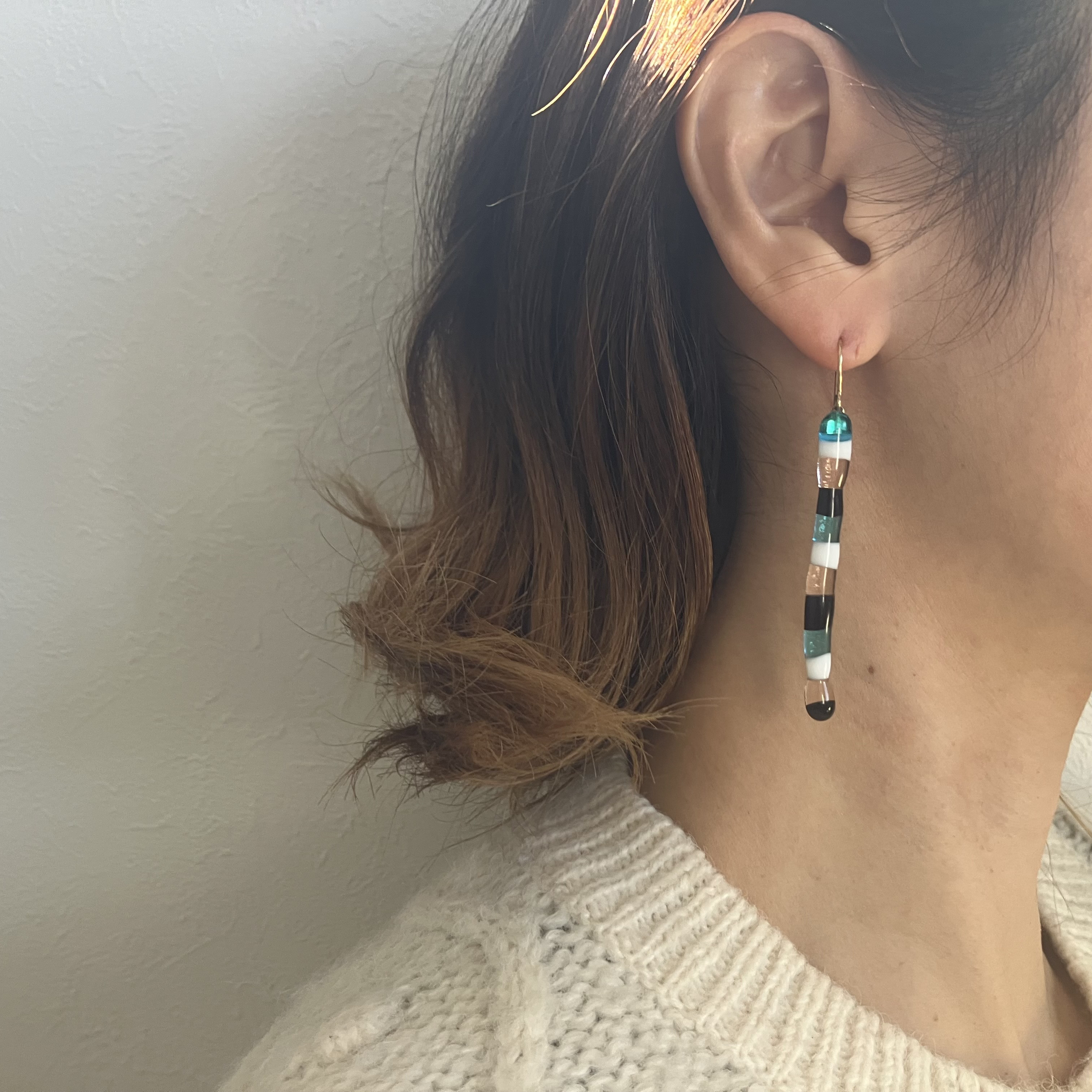 ガラスのピアス、イヤリング　金属アレルギー対応