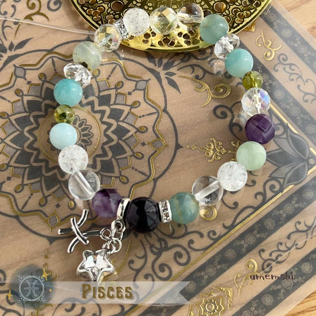 魚座 ブレスレット｜守護石・天然石・お守り｜うお座 ブレスレット｜誕生石｜魚座のお守りブレスレット 2月・3月