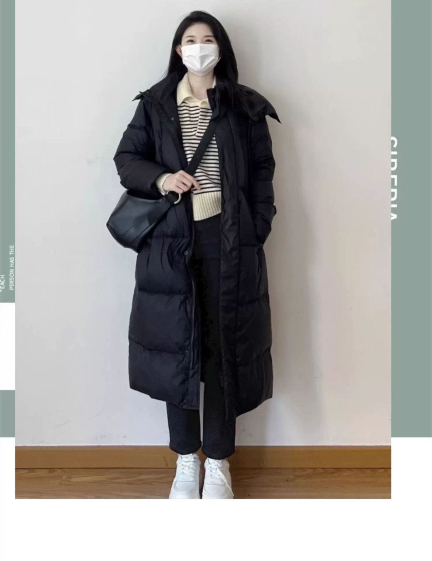 2025年ストレートホワイトカモフラ牛角ボタン ダウンジャケット女性中長期大毛襟厚手冬ファッションコート 高級感 旅行