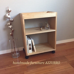 ハンドメイド　本棚　棚　ブックシェルフ オーク無垢材の本棚 | オープンブックシェルフ 絵本棚 マガジンラック