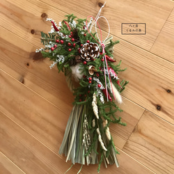 rin＊大人シック Xmas パンパスグラス＆ユーカリの実 リース