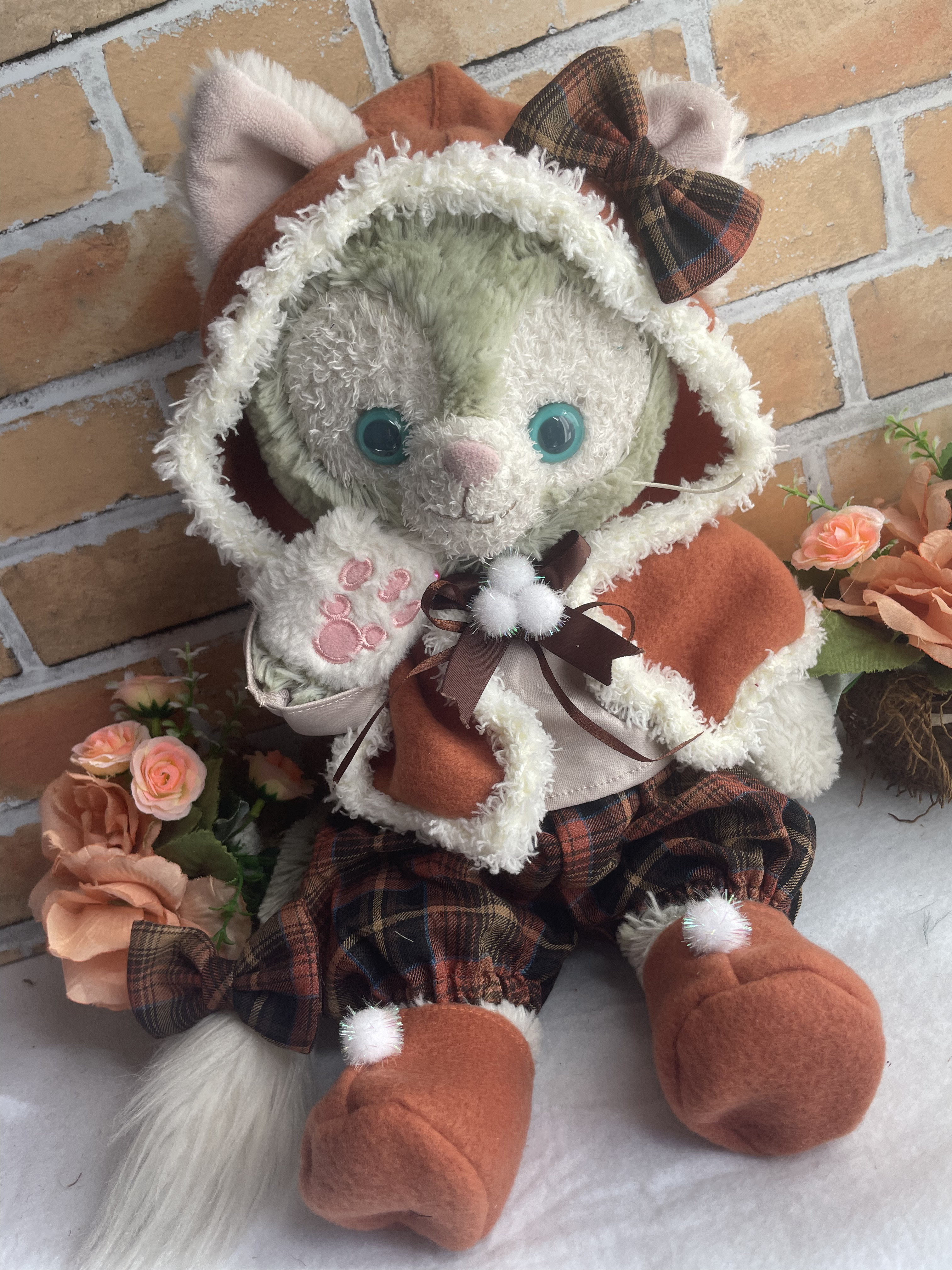 クリスマス　ジェラトーニ Sサイズ☆ ボア付きケープコスチューム☆茶チェック8点セット☆ステラルーやリーナベルも出品中