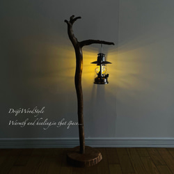 L字を描く古木風な流木スタンド ランタンやエアプラントを飾れる置物 北欧 照明 N110 2枚目の画像