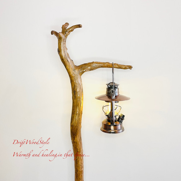 L字を描く古木風な流木スタンド ランタンやエアプラントを飾れる置物 北欧 照明 N110 5枚目の画像