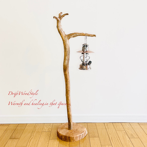 L字を描く古木風な流木スタンド ランタンやエアプラントを飾れる置物 北欧 照明 N110 3枚目の画像