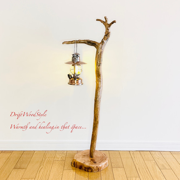 L字を描く古木風な流木スタンド ランタンやエアプラントを飾れる置物 北欧 照明 N110 9枚目の画像