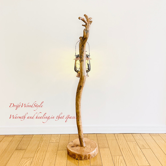 L字を描く古木風な流木スタンド ランタンやエアプラントを飾れる置物 北欧 照明 N110 12枚目の画像