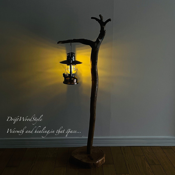 L字を描く古木風な流木スタンド ランタンやエアプラントを飾れる置物 北欧 照明 N110 10枚目の画像