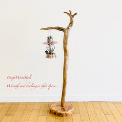 L字を描く古木風な流木スタンド ランタンやエアプラントを飾れる置物 北欧 照明 N110 11枚目の画像