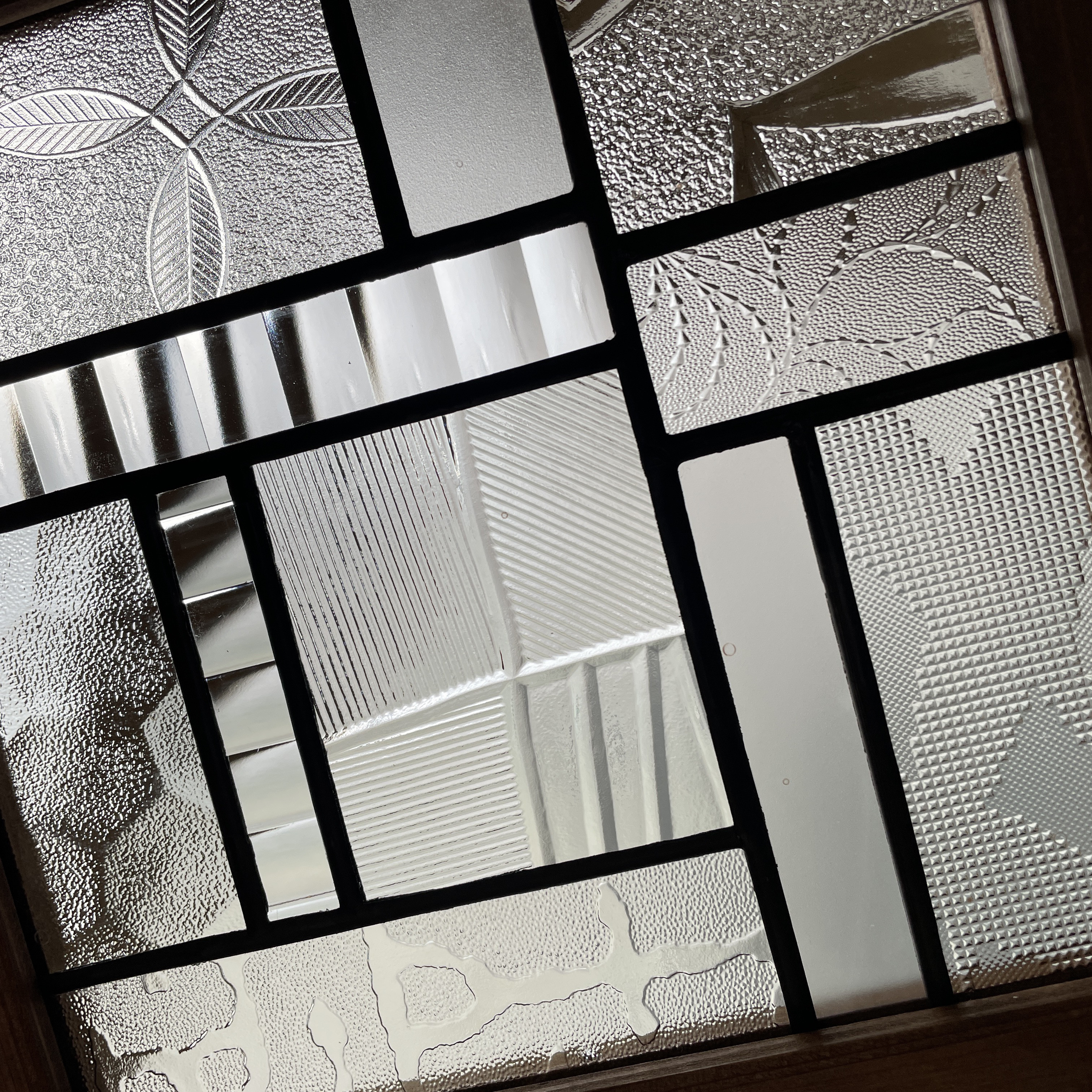 ステンドグラス　パネル　昭和レトロ　クリア