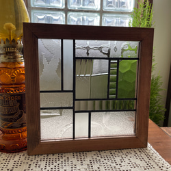 ステンドグラス パネル 和モダン 格子戸 その他インテリア雑貨