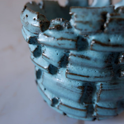 3号ヒスイ青裂紋鉢327　塊根植物　多肉植物　アガベ　盆栽　植木鉢　作家鉢　鉢皿　沖縄 2枚目の画像