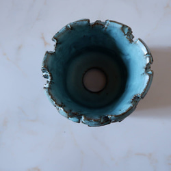 3号ヒスイ青裂紋鉢327　塊根植物　多肉植物　アガベ　盆栽　植木鉢　作家鉢　鉢皿　沖縄 5枚目の画像