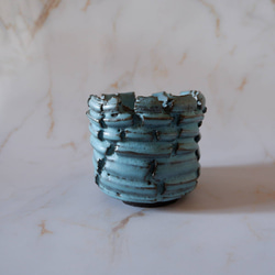 3号ヒスイ青裂紋鉢327　塊根植物　多肉植物　アガベ　盆栽　植木鉢　作家鉢　鉢皿　沖縄 3枚目の画像