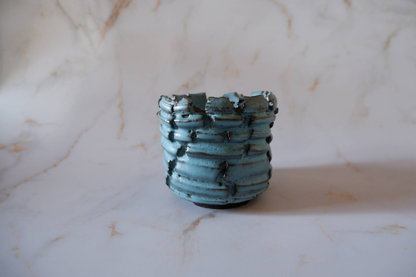 3号ヒスイ青裂紋鉢327　塊根植物　多肉植物　アガベ　盆栽　植木鉢　作家鉢　鉢皿　沖縄 3枚目の画像