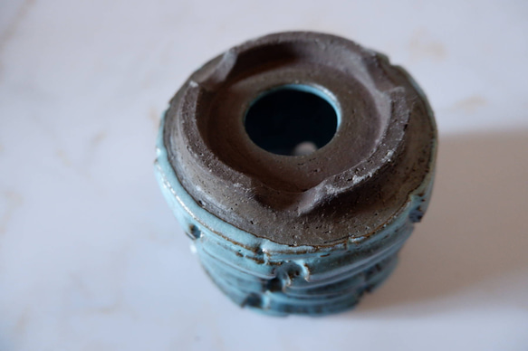 3号ヒスイ青裂紋鉢327　塊根植物　多肉植物　アガベ　盆栽　植木鉢　作家鉢　鉢皿　沖縄 6枚目の画像