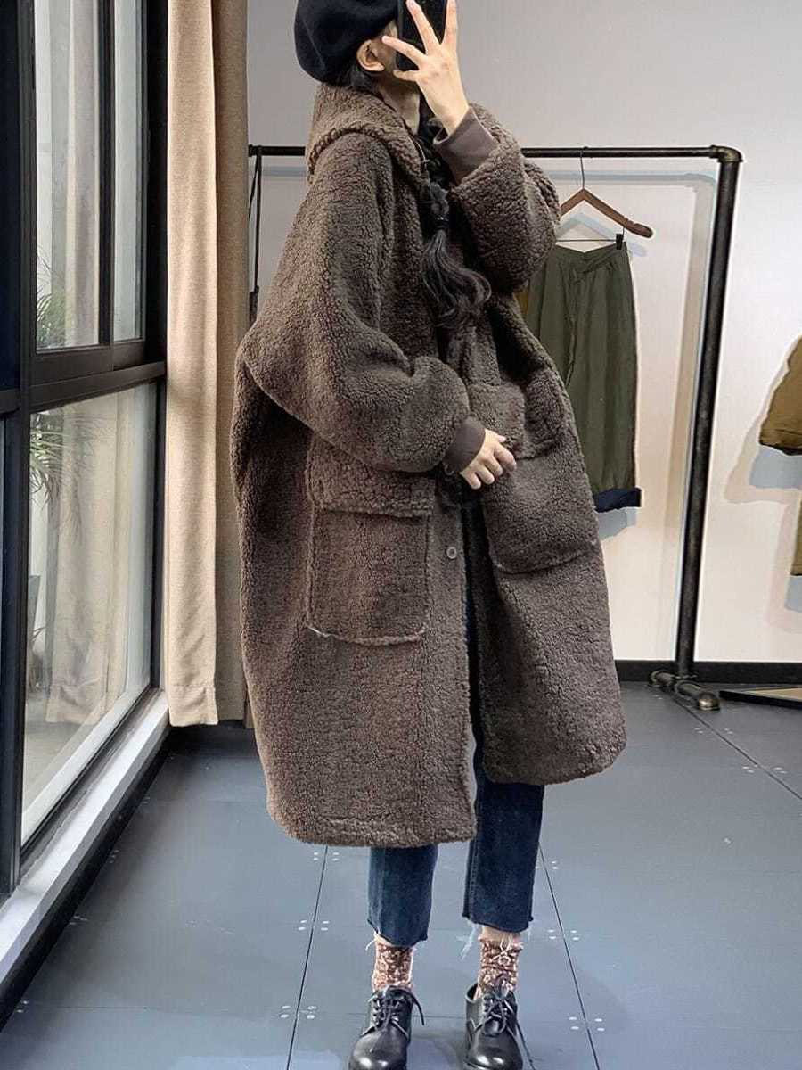 レディース ボアコート ロング丈 フード付き 中綿 オーバーサイズ 厚手 防寒 アウター