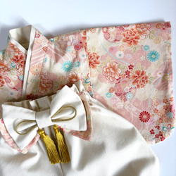 【即納】ベビー袴70~80/女の子 和柄 ピンク系 6枚目の画像