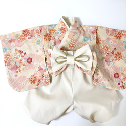 【即納】ベビー袴70~80/女の子 和柄 ピンク系 1枚目の画像