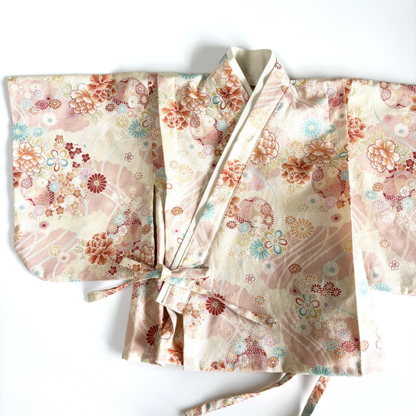 【即納】ベビー袴70~80/女の子 和柄 ピンク系 4枚目の画像