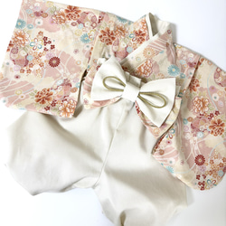 【即納】ベビー袴70~80/女の子 和柄 ピンク系 7枚目の画像