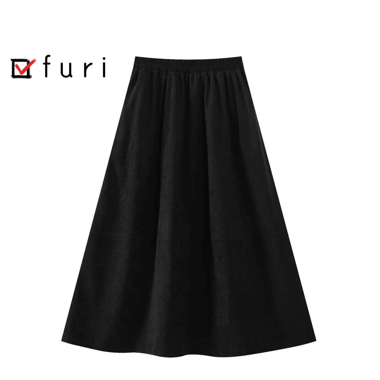 上品で大人な色合い 暖かい コーデュロイ ギャザースカート