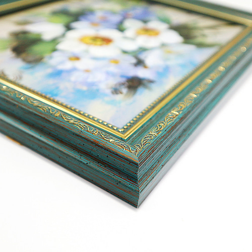 原画・ 手描き A4額付アクリル絵画 野の花『忘れな草とアネモネ』薔薇・花の絵 原画・ 手描き A4額付アクリル絵画 野の花『忘れな草とアネモネ』薔薇