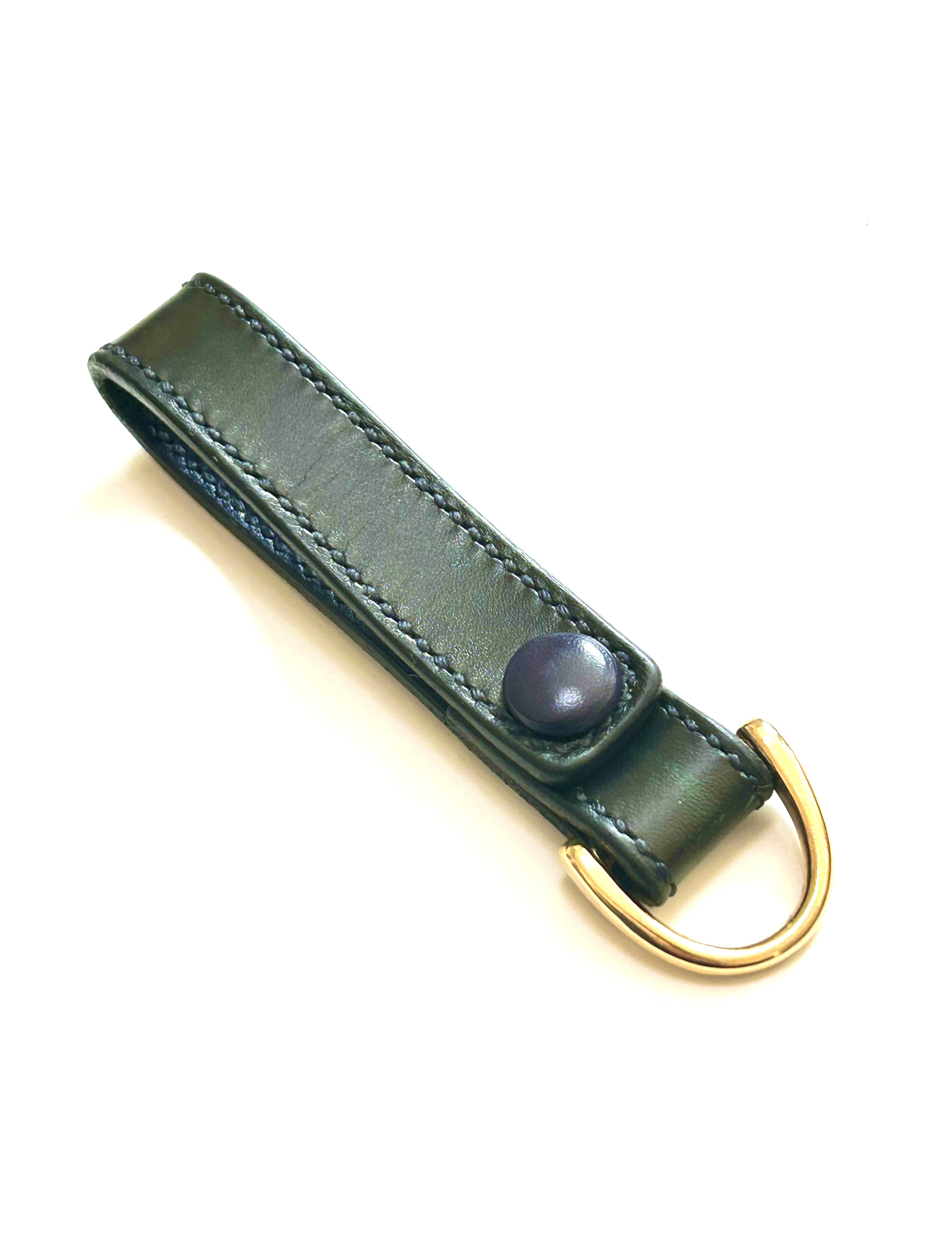 【特価】ベルトループキーホルダー　グリーン×ネイビー