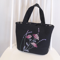 手刺繍】トートバック フランス刺繍 スズラン 麻 トートバッグ
