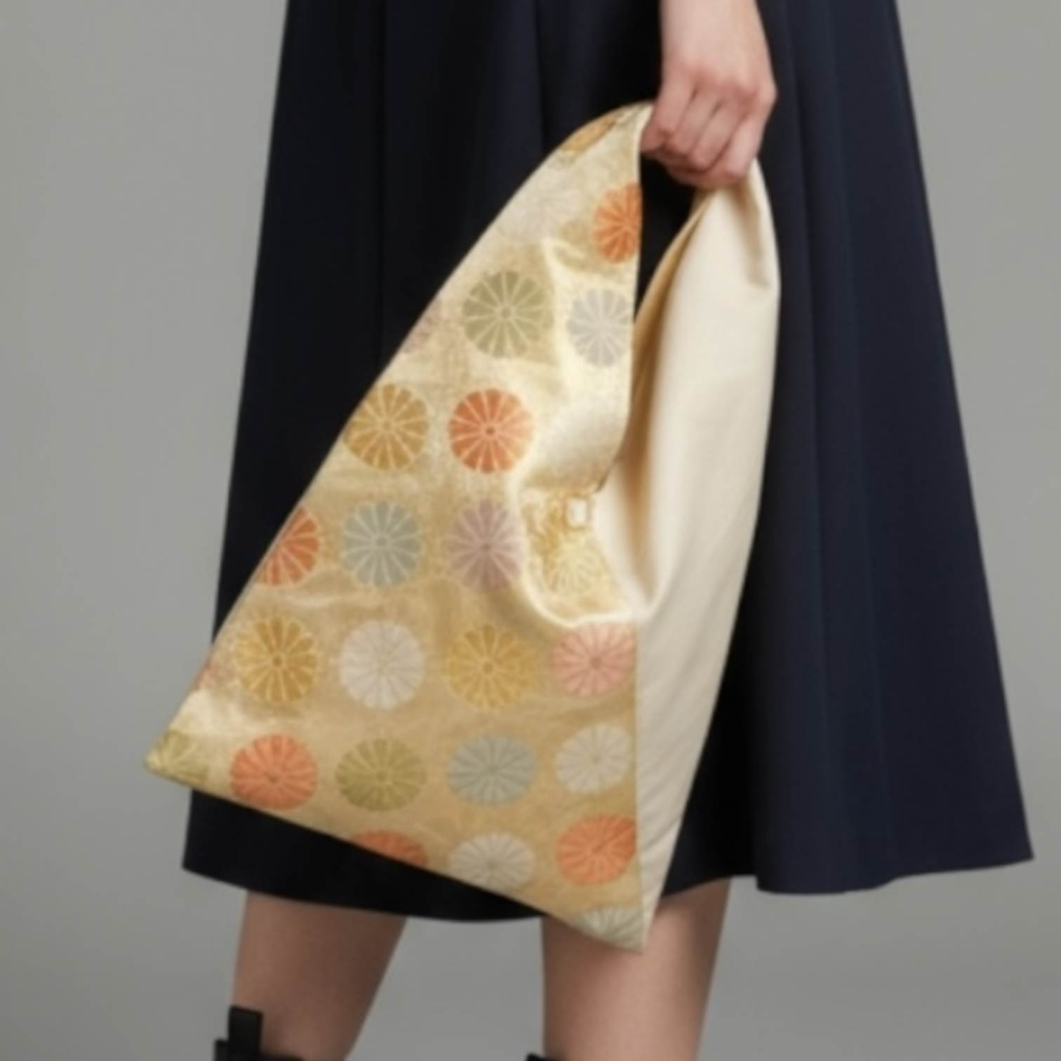 あずま袋【送料込み】帯リメイク　ホワイト