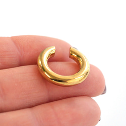 ese164 [訂製/4個裝] 18KGP 簡約粗圓耳夾，線徑約4毫米，外徑約19毫米，不鏽鋼 第2張的照片