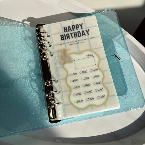 happy birthday＊savingリフィル/A6サイズ/先取り貯金/積立貯金/韓国