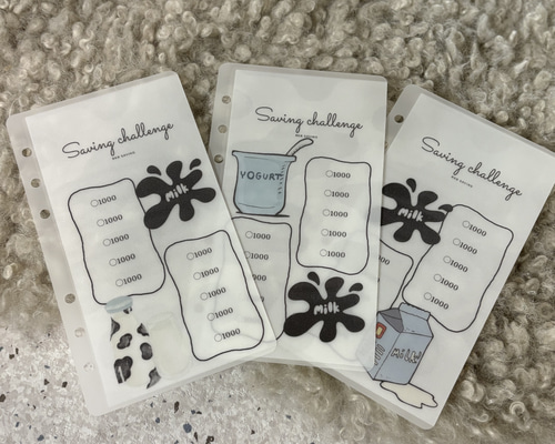 milk＊saving moneyリフィル/A6サイズ/少額貯金/残し貯め貯金/韓国