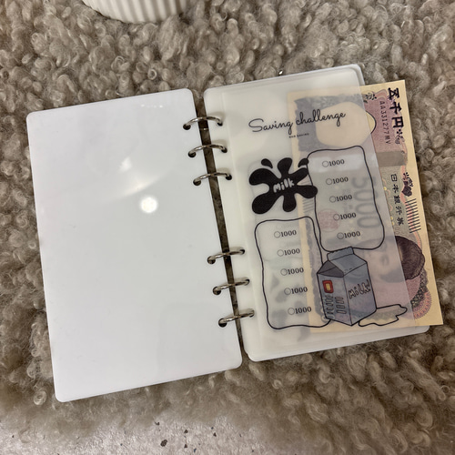 milk＊saving moneyリフィル/A6サイズ/少額貯金/残し貯め貯金/韓国
