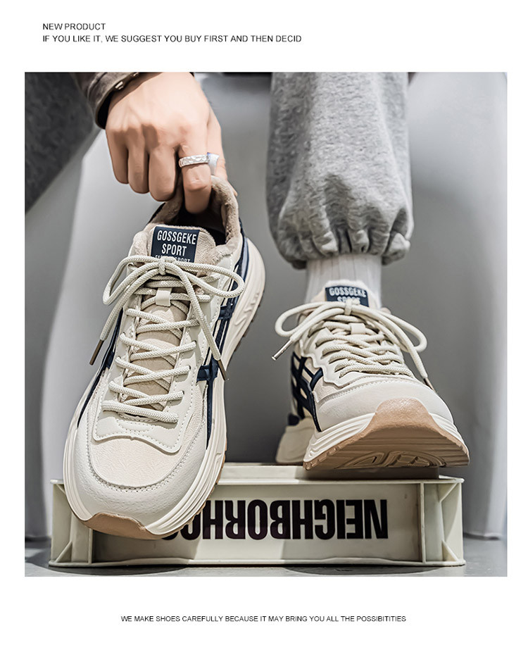 男性靴2026新型冬のネット通気性のあるカジュアルスニーカー青少年の厚底ランニングお父さんのファッション靴