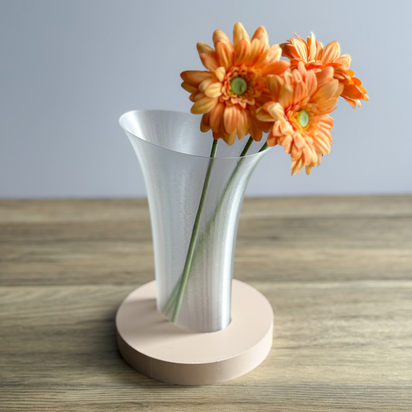 Flare Vase/ Circle Plate｜フラワーベース（カラー:クリア）と選べるプレートのセット