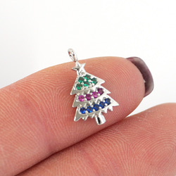 ejp935 [2 件] 三色立方氧化鋯聖誕樹吊墜 第7張的照片