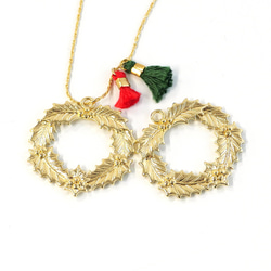 ejp936 [2件裝] 冬青花環聖誕冬季圖案吊墜 第8張的照片