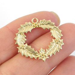 ejp936 [2件裝] 冬青花環聖誕冬季圖案吊墜 第3張的照片