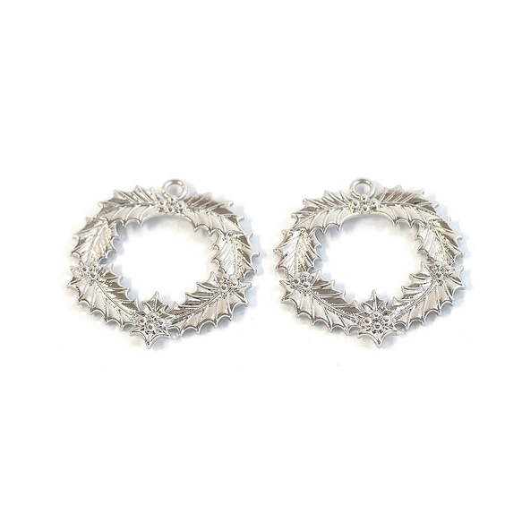 ejp936 [2件裝] 冬青花環聖誕冬季圖案吊墜 第5張的照片