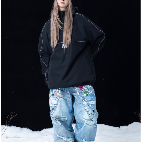 25-26秋冬限定 スノーボードウェア 防水 パンツ ズボン デニムカラー