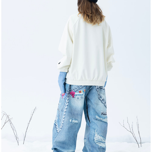 25-26秋冬限定 スノーボードウェア 防水 パンツ ズボン デニムカラー