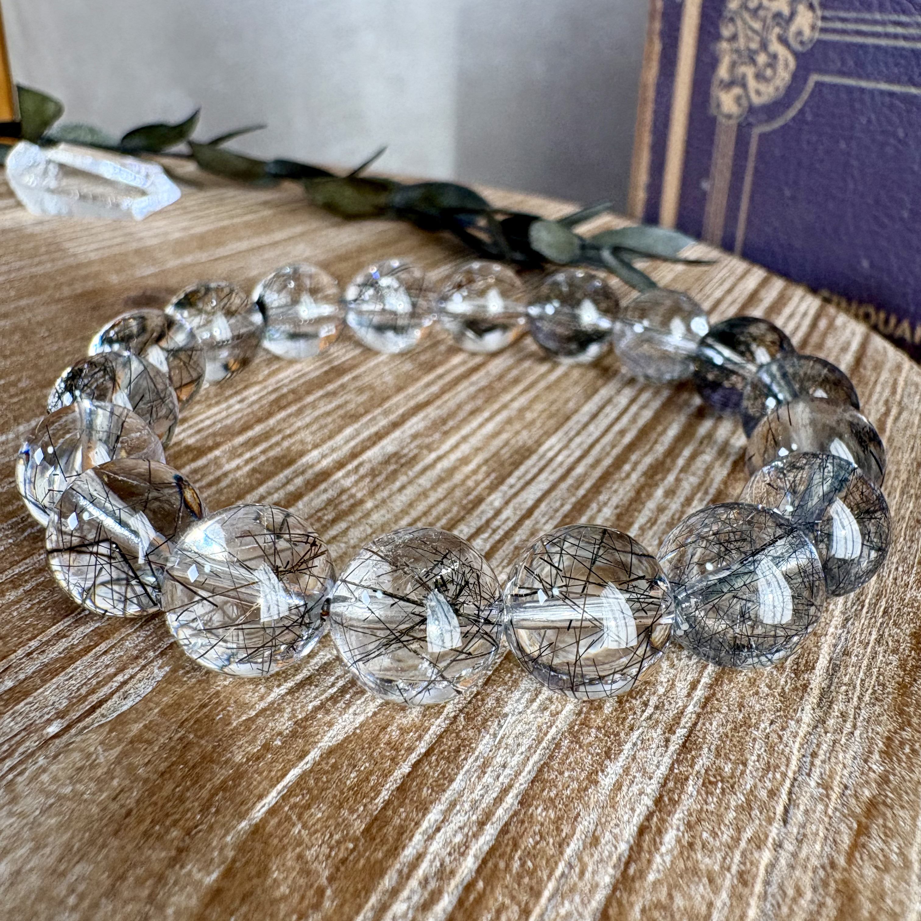 ブラックルチルクォーツブレスレット1339