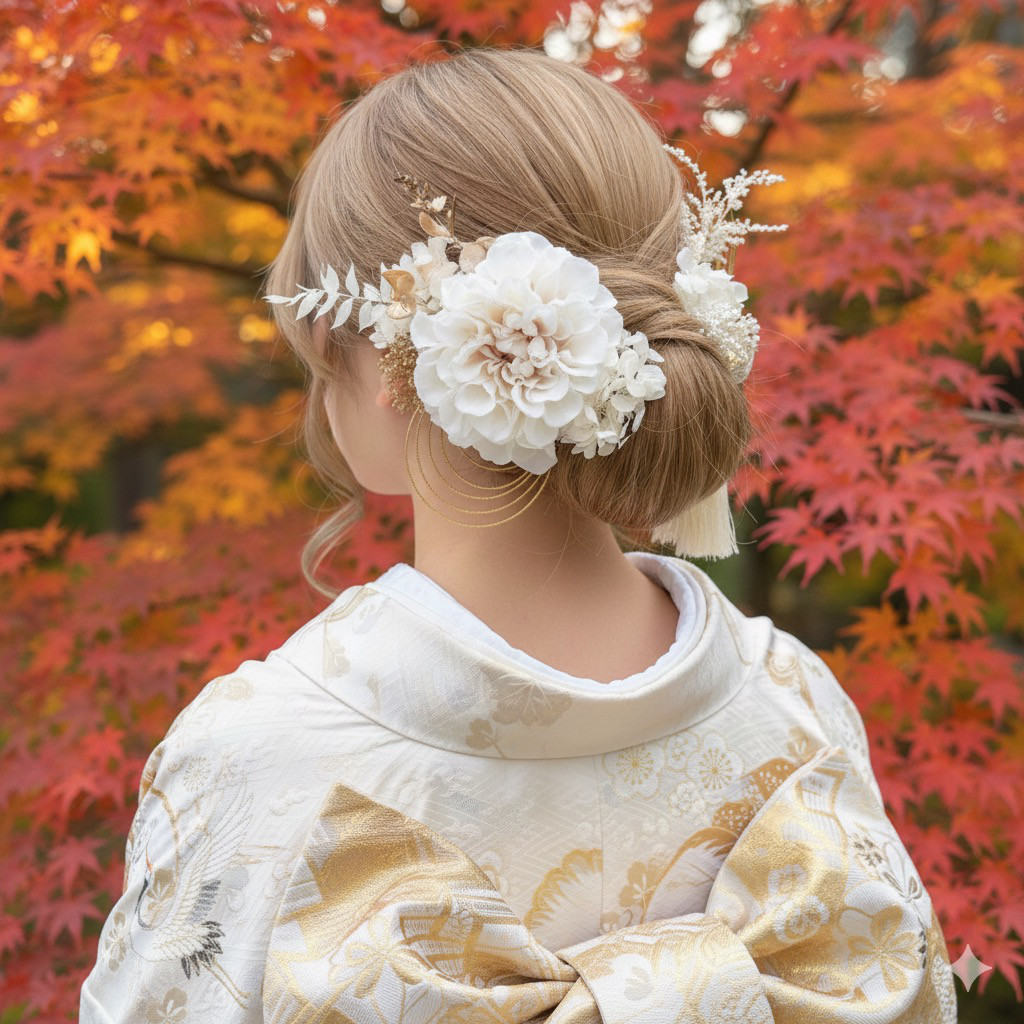 成人式髪飾り【金箔付き】和装　結婚式　成人式　振袖　卒業式　ヘッドドレス