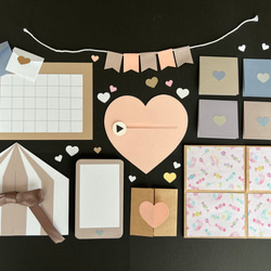 アルバム 仕掛け パーツ 手作り仕掛けアルバム 仕掛けパーツ13点セット【くすみカラー】 型紙