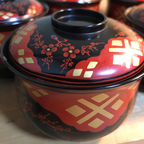 秀衡塗 椀（蓋付） 伝統工芸 Hidehira-nuri Lacquerware Lidded Bowls